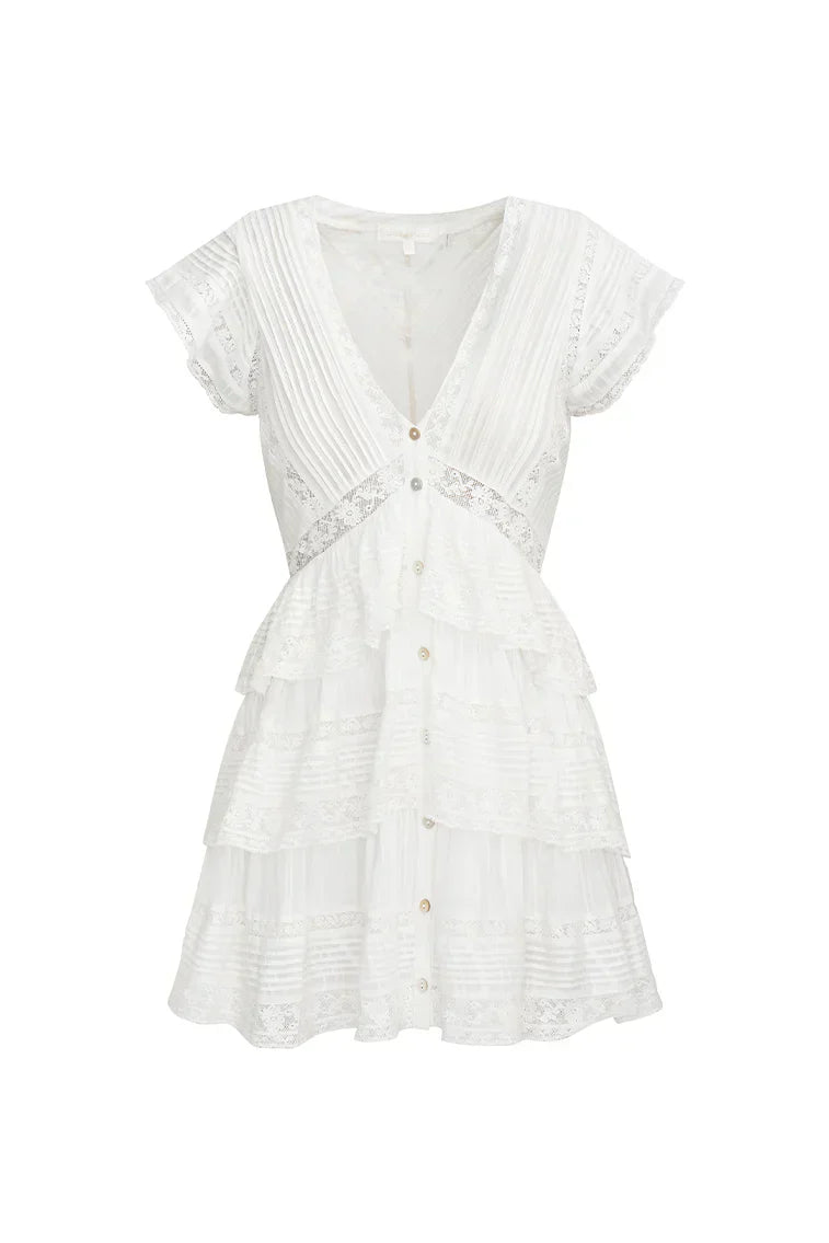 Binselle Flutter Sleeve Mini Dress