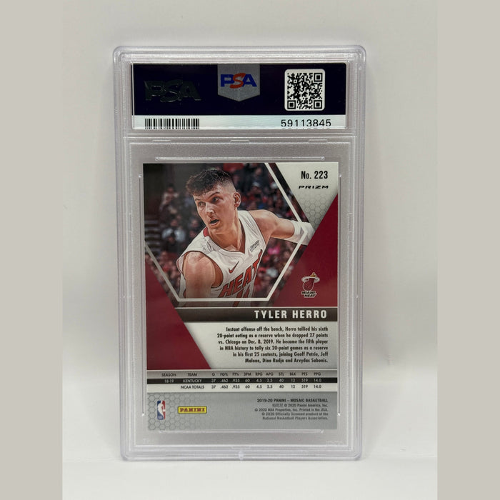 2019 Panini Mosaic Tyler Herro Pink Camo Rookie Card #223 PSA 10 GEM MINT