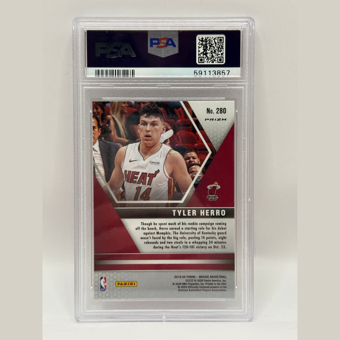 2019 Panini Mosaic Tyler Herro Pink Camo Rookie Card #280 PSA 10 GEM MINT