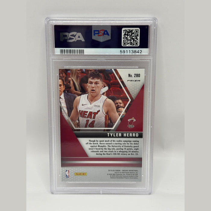 2019 Panini Mosaic Tyler Herro Reactive Orange Rookie Card #280 PSA 10 GEM MINT