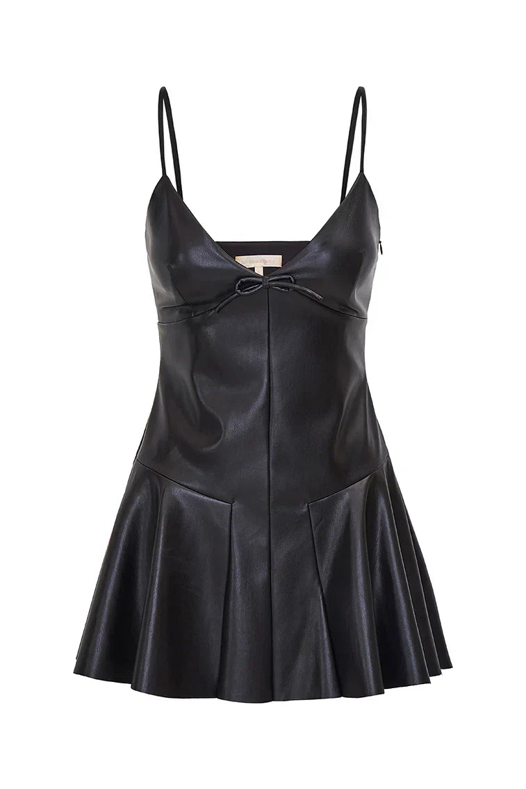 Falletta Vegan Leather Mini Dress