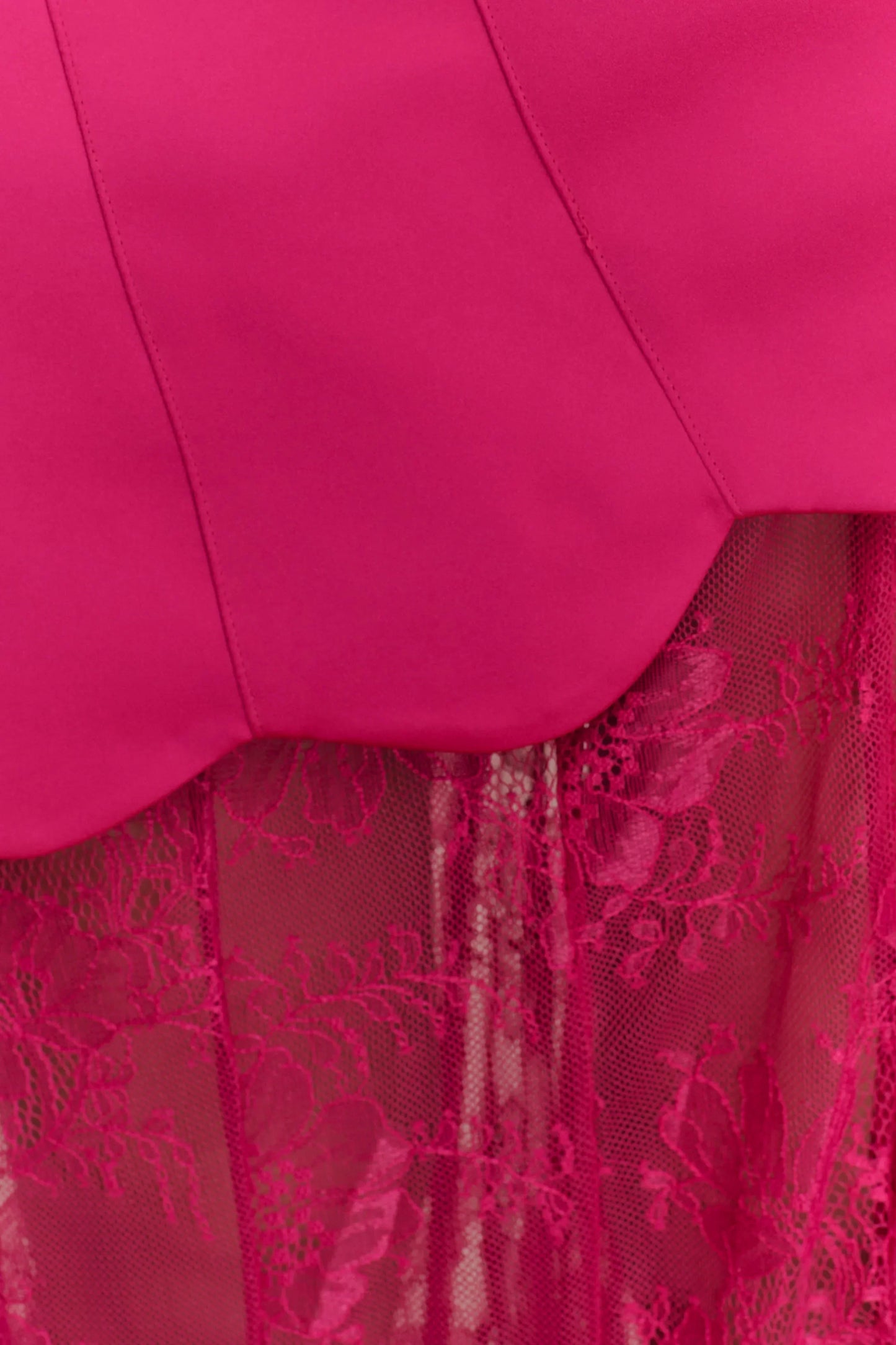 Aleena Satin And Lace Maxi Dress - Dragonfruit