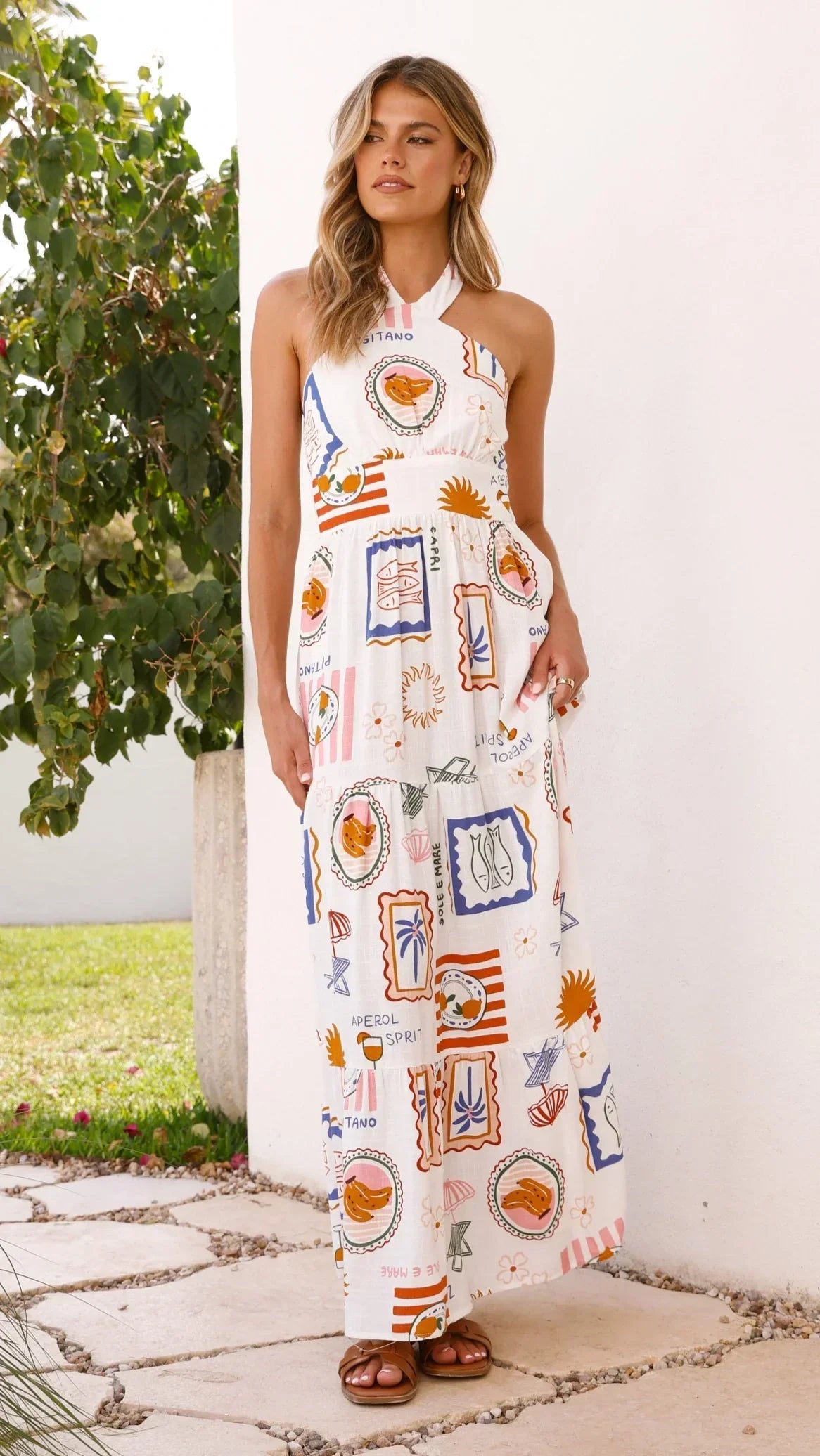 Athea Maxi Dress - Ocean Oasis Print