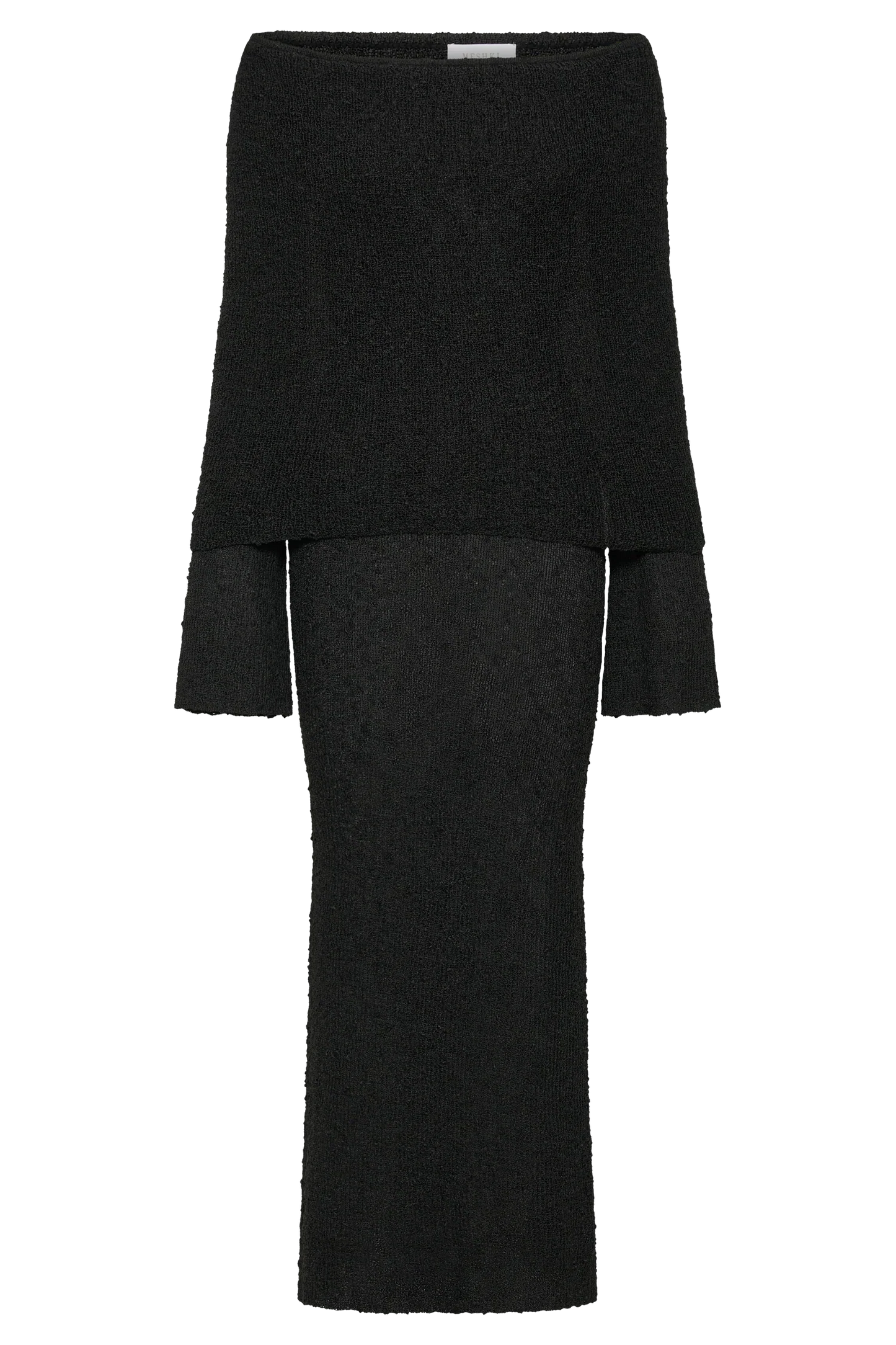 Marisol Off Shoulder Boucle Maxi Dress - Black