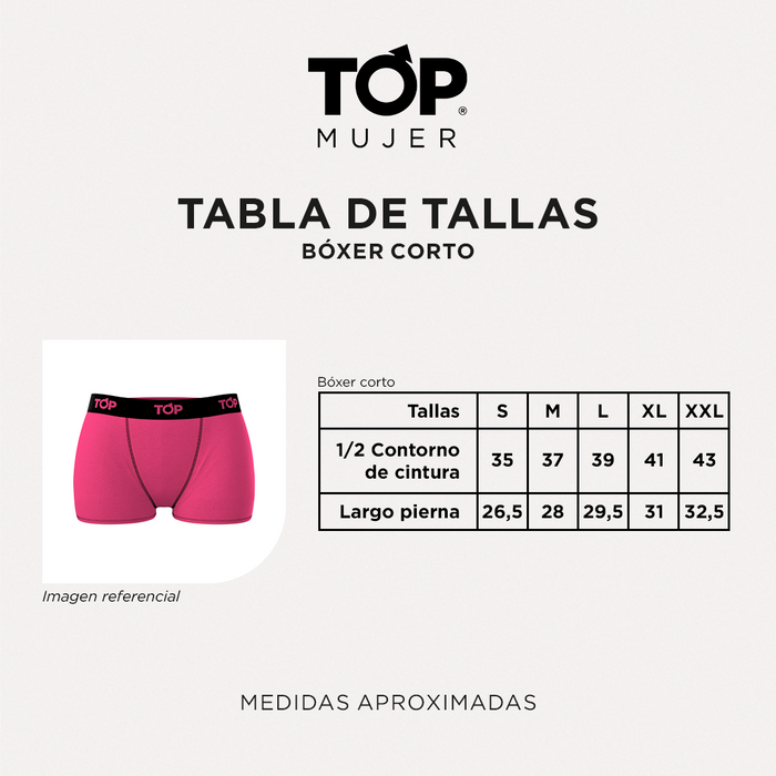 Bóxer Corto MUJER Algodón Pack 3 C1