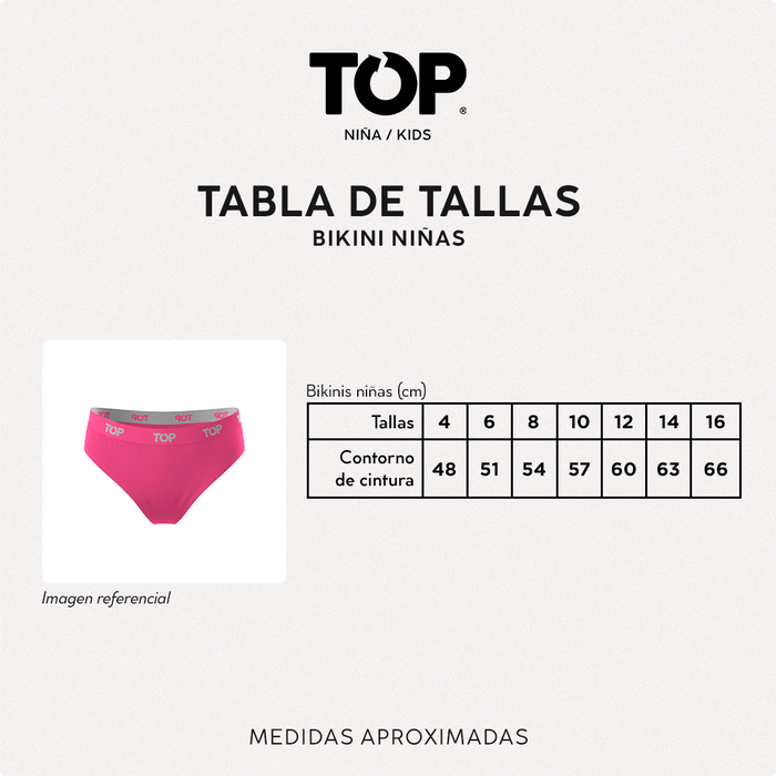 Calzón Bikini NIÑA Algodón Pack 5 C1