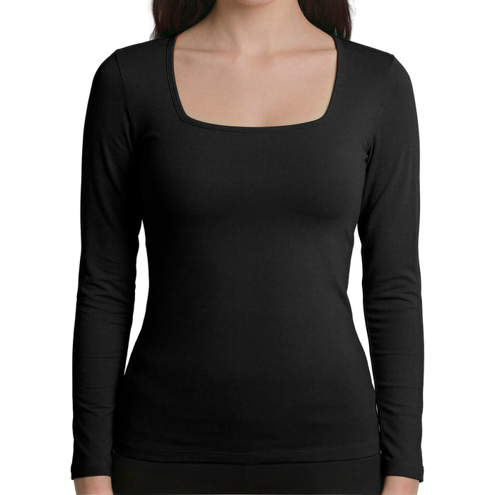 Camiseta Panty Manga Larga Mujer Escote Cuadrado C1