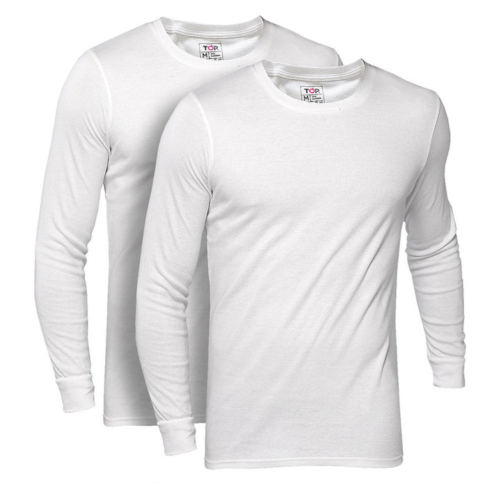 Camisetas Blancas Pack 2 Manga Larga Hombre C1