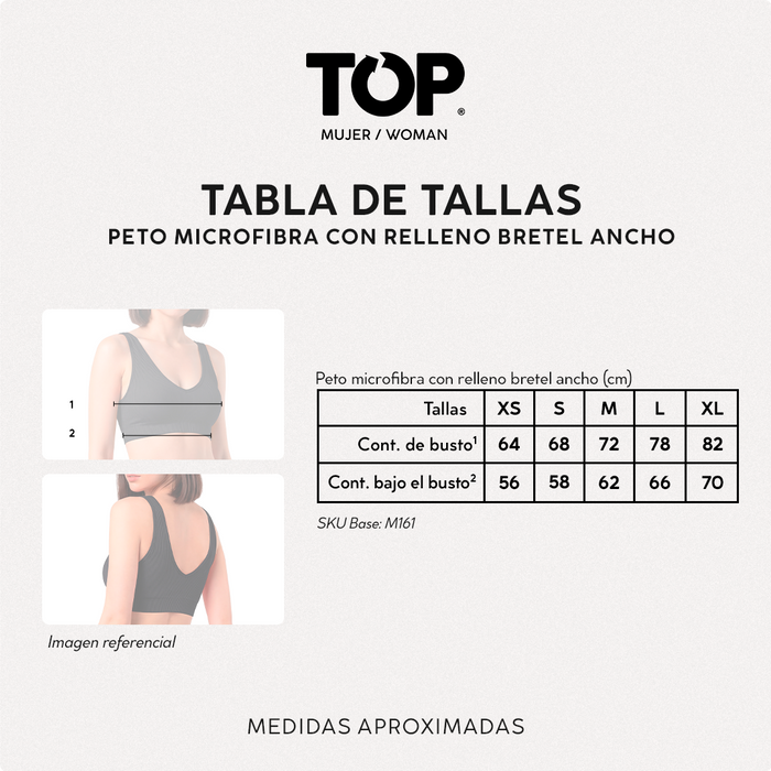 Pack 2 Petos Mujer Microfibra Con Relleno C2