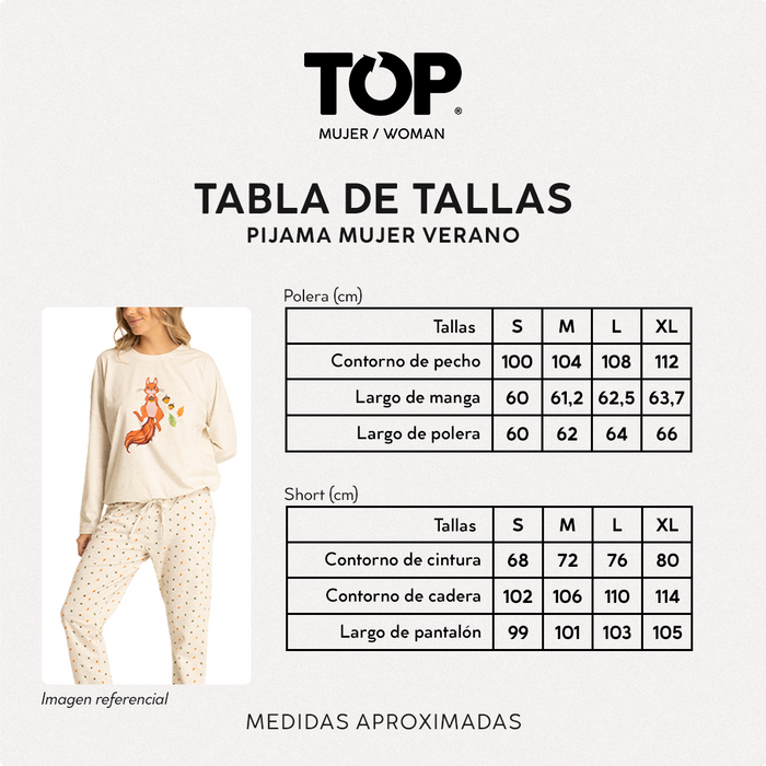 Pijama Invierno Mujer Algodón C4