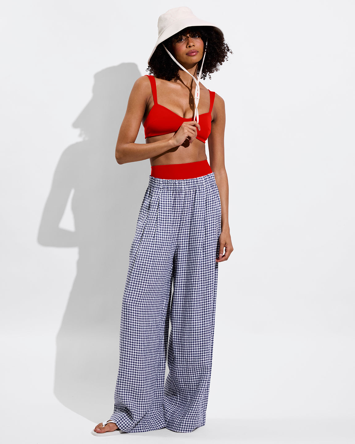 Coastal Pant - Gingham: Varsity / Coconut