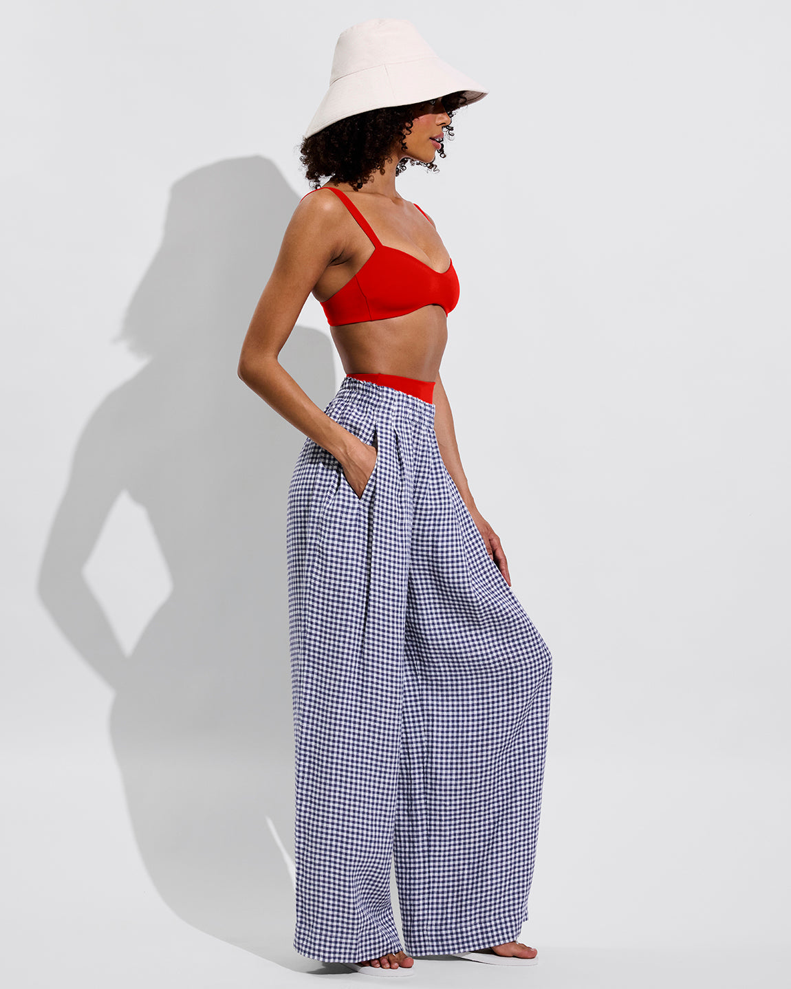 Coastal Pant - Gingham: Varsity / Coconut