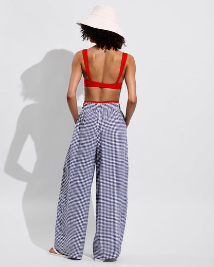 Coastal Pant - Gingham: Varsity / Coconut