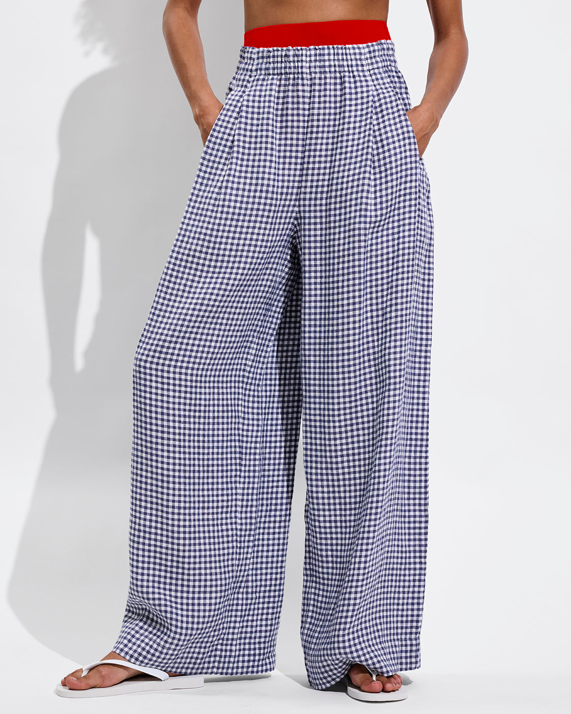 Coastal Pant - Gingham: Varsity / Coconut
