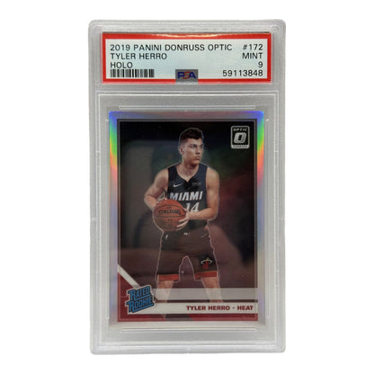 2019 Panini Donruss Optic Tyler Herro Holo Rookie Card #172 PSA 9 MINT