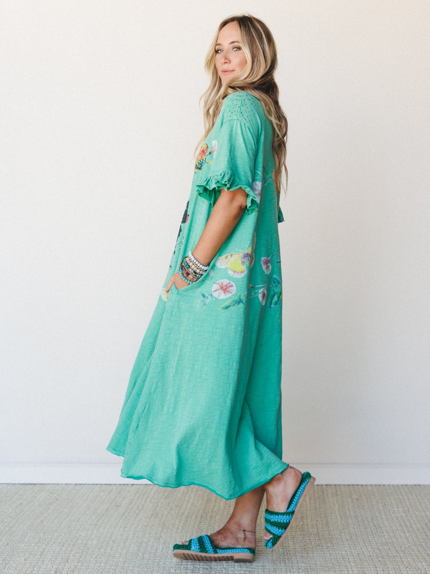 Garden Walks Maxi Dress - Green Acorn