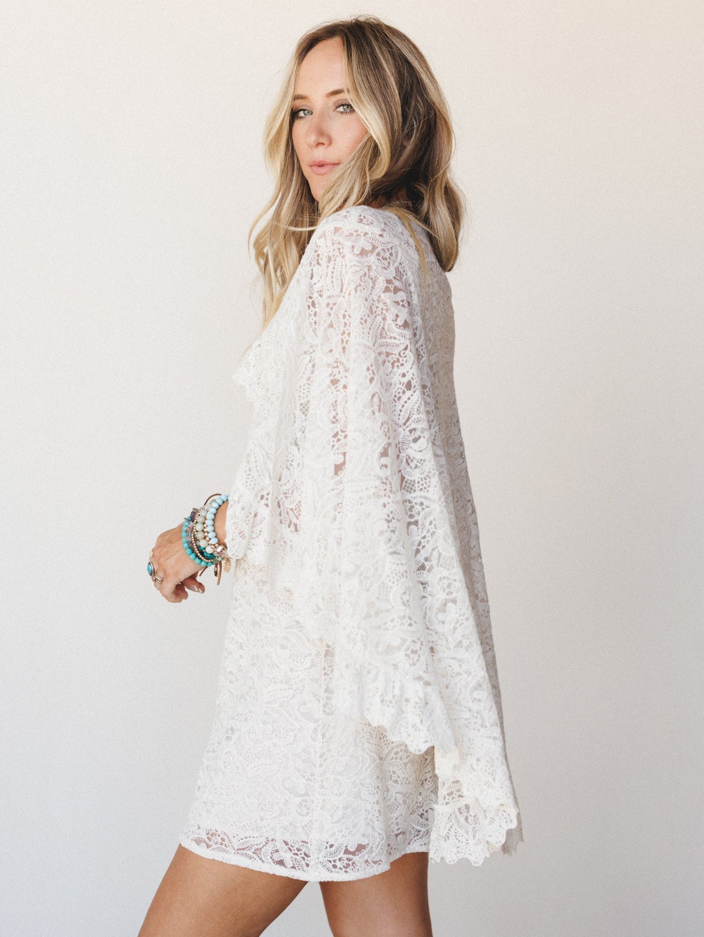 Tales of Love Lace Cape Dress - Ivory