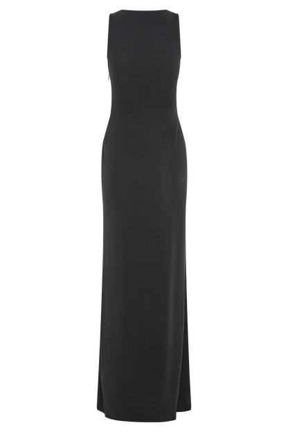 Kassidy Peached Jersey Maxi Dress - Black