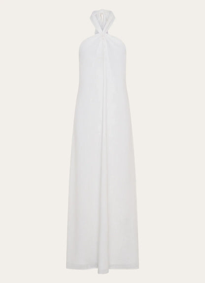 Golden Child Linen Maxi Dress - White