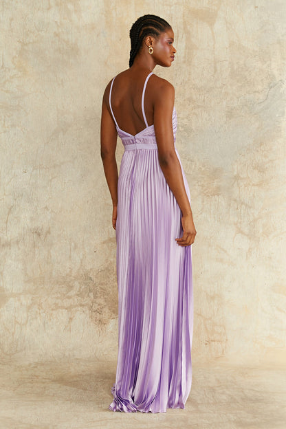Nori Plunge Halter Gown