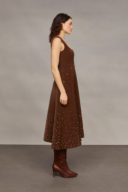 Kenny Suede Studded Midi