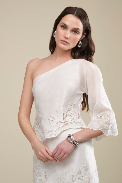 Olive Embroidered Top