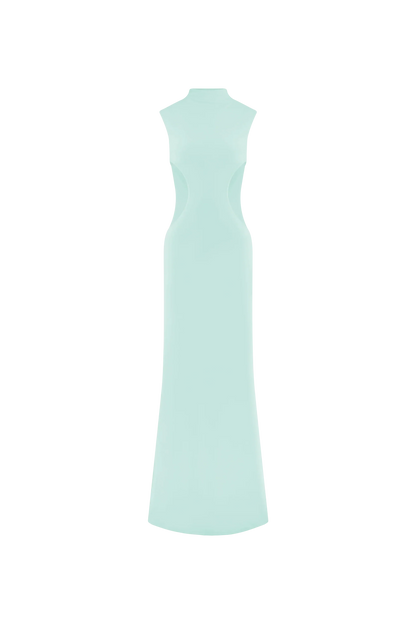 Massie Slinky And Mesh Maxi Dress - Lagoon