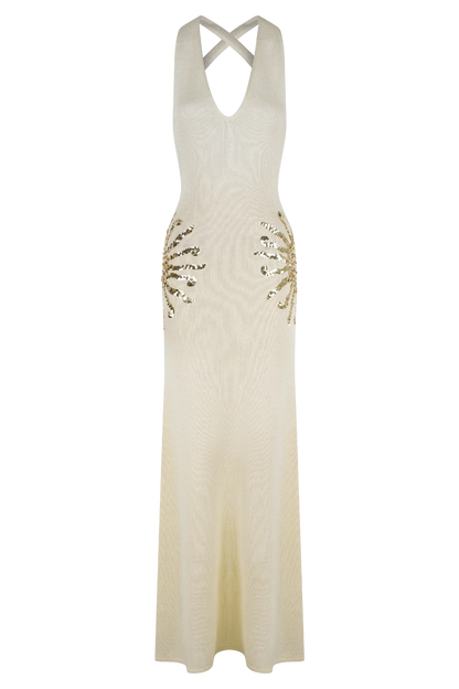 Ellington Knit Maxi Dress With Sequin - Ivory
