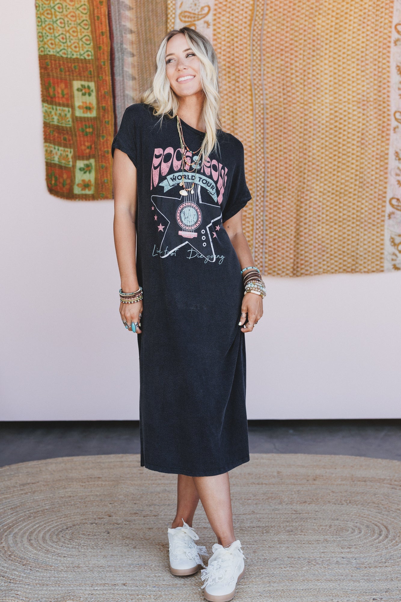 World Tour Tee Dress - Black