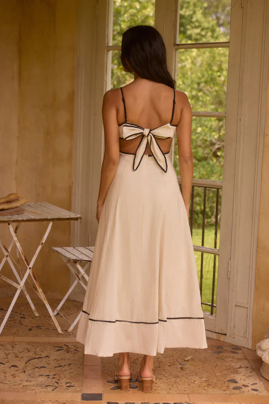 Floating Orchid Maxi Dress White