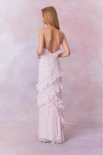 Rialto Fragrance Print Maxi Dress-STERLING DUSK