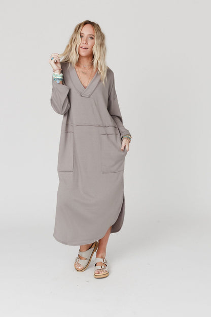 The Nest Meadow Long Sleeve Slit Maxi Dress - Coco