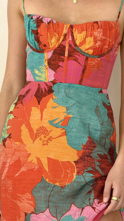 Rahima Maxi Dress - Orange Floral