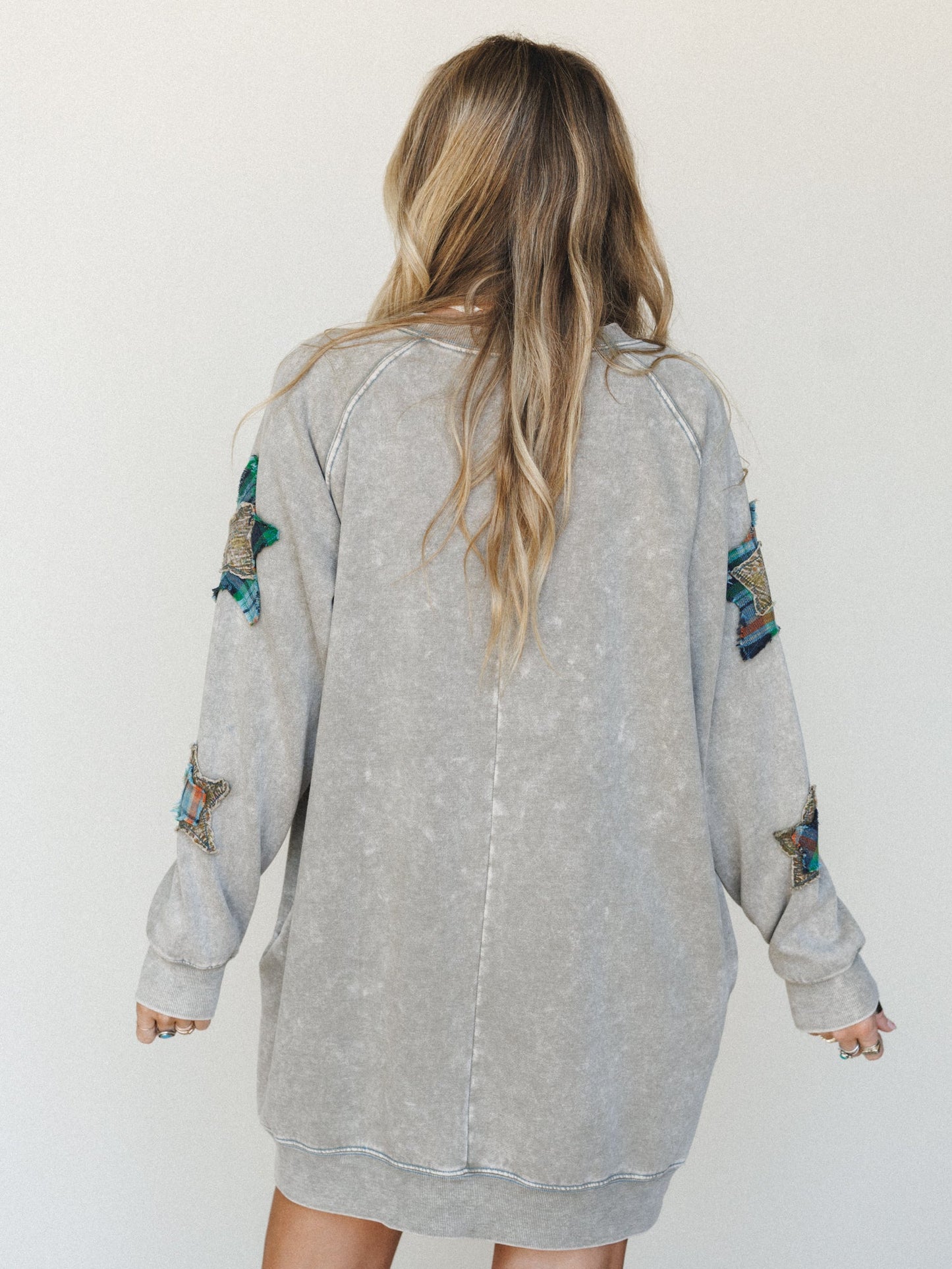 Starfall of Wonder Long Sleeve Dress
 - Ash