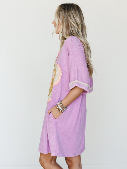 Flower Power Tee Dress - Orchid