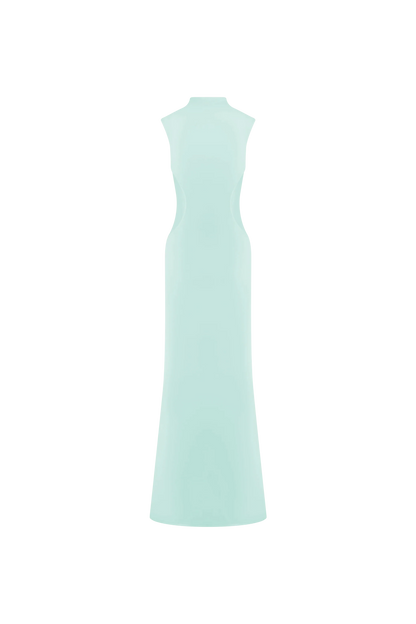 Massie Slinky And Mesh Maxi Dress - Lagoon