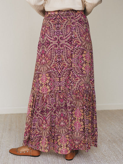 Printed Daydream Maxi Skirt - Purple