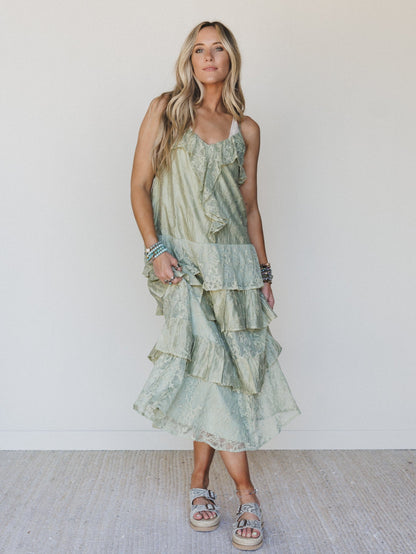 Poems And Stories Dress - Sage Green