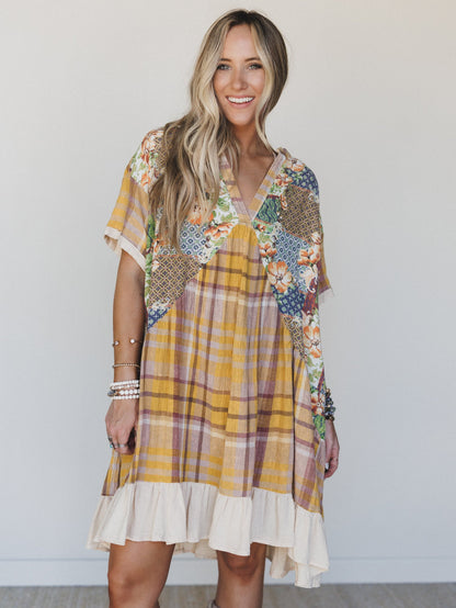 Golden Gaze Dress - Mustard
