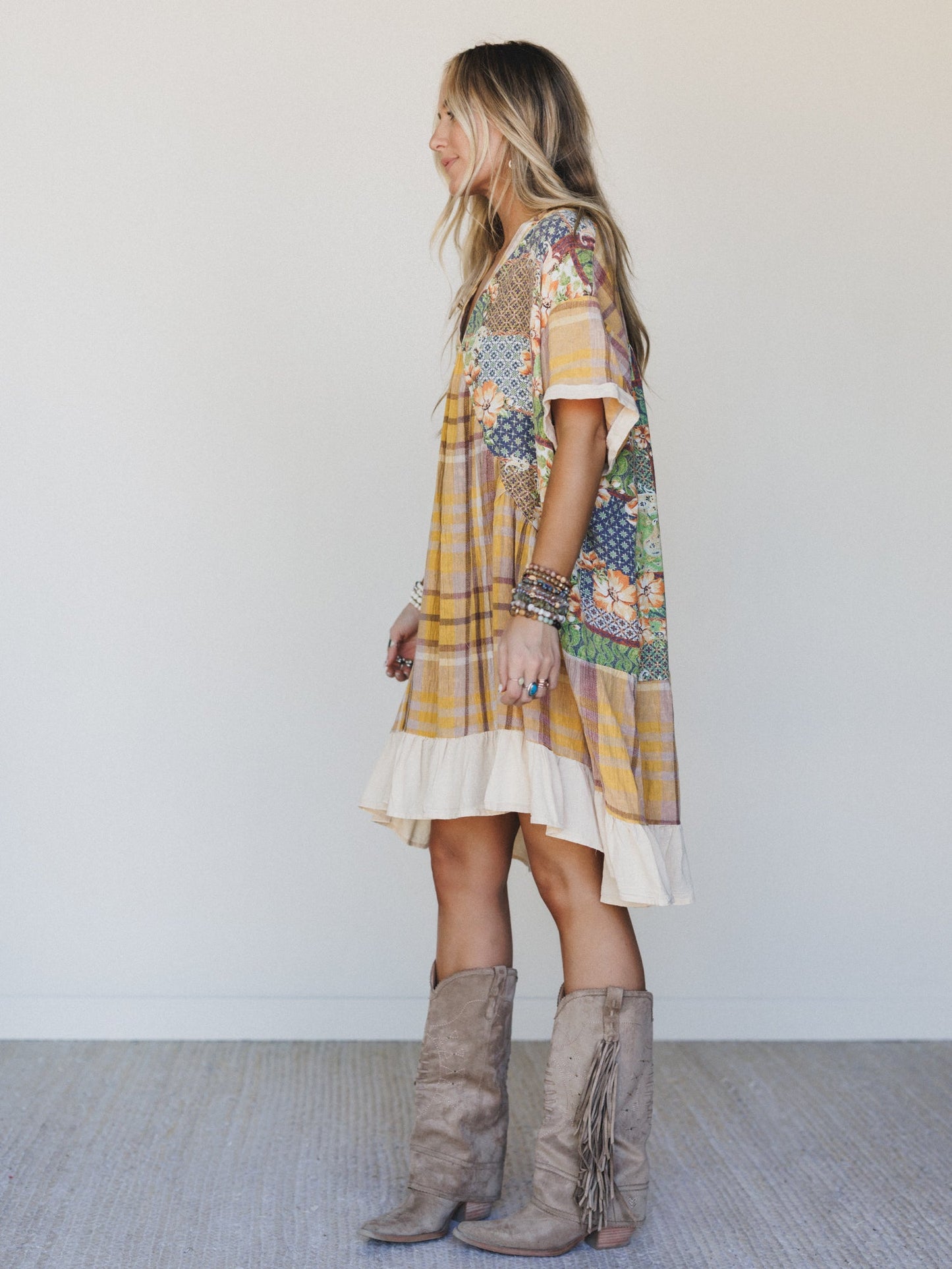 Golden Gaze Dress - Mustard