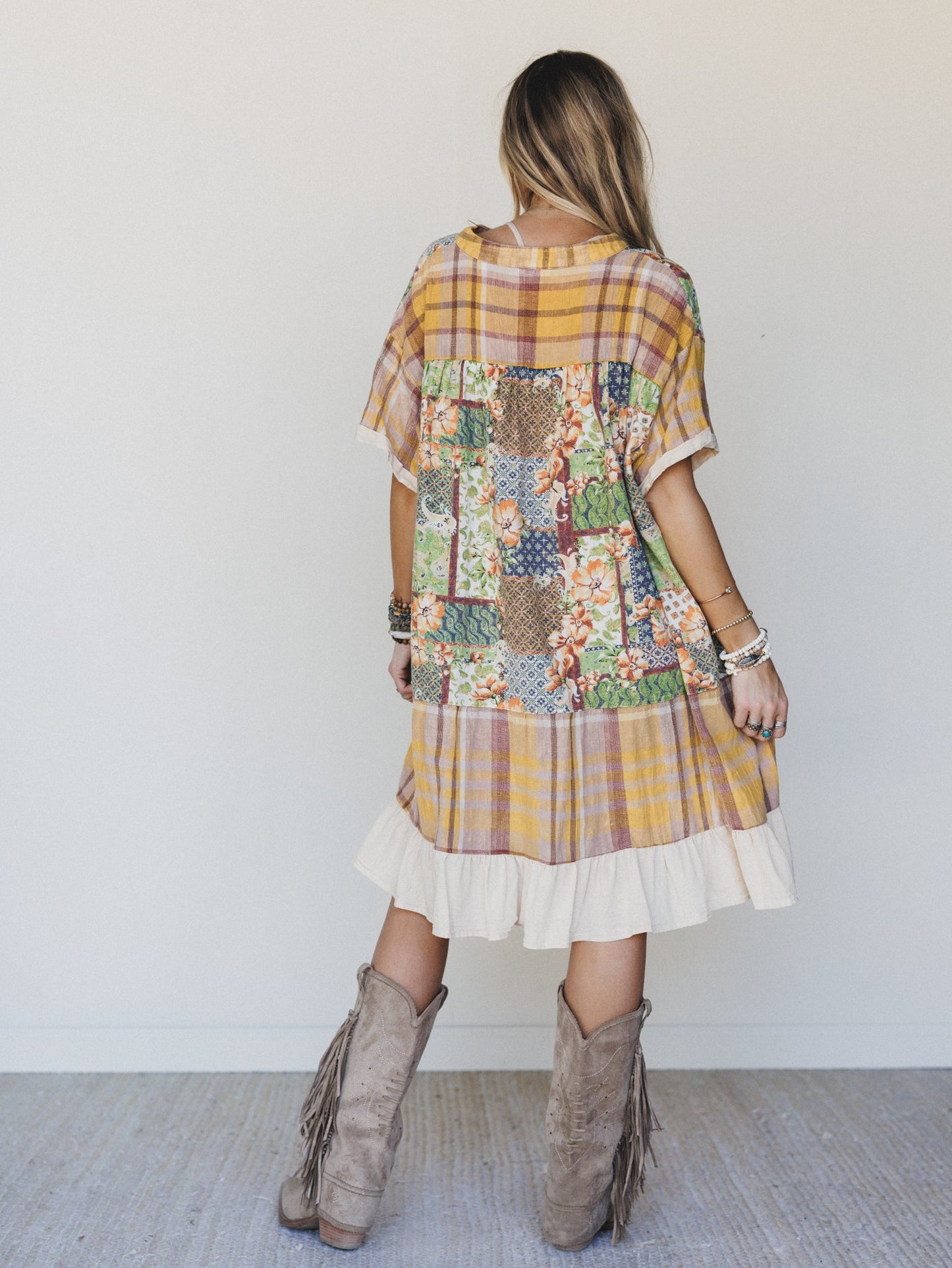 Golden Gaze Dress - Mustard