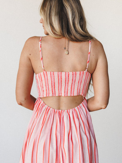 Nina Striped Dress - Blush