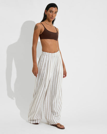 Coastal Pant - Beach Stripe: Beach / Coconut