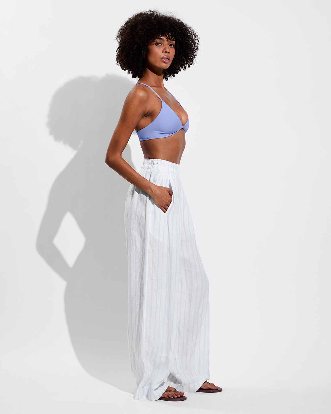 Coastal Pant - Daybreak Stripe: Blue Skies / Coconut