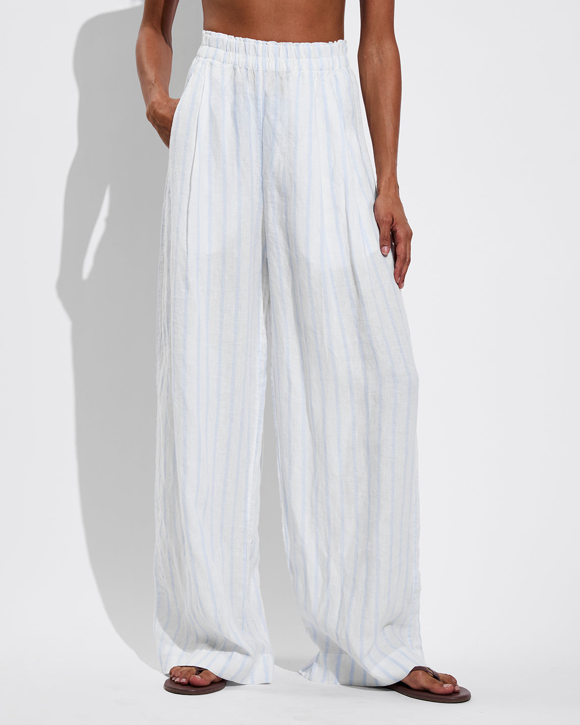 Coastal Pant - Daybreak Stripe: Blue Skies / Coconut