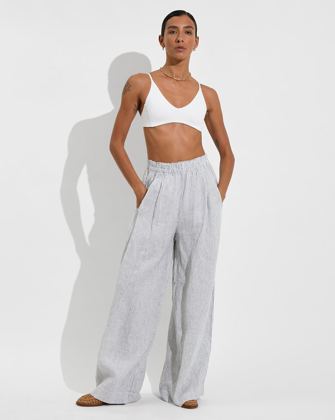 Coastal Pant - Coastal Stripe: Varsity / Coconut