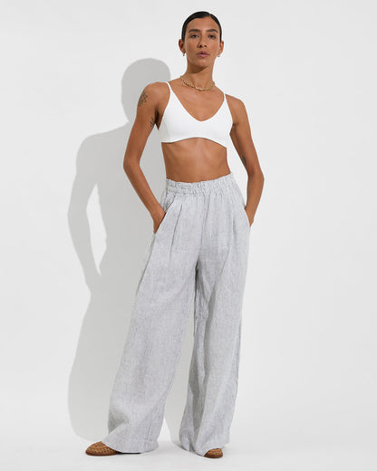 Coastal Pant - Coastal Stripe: Varsity / Coconut