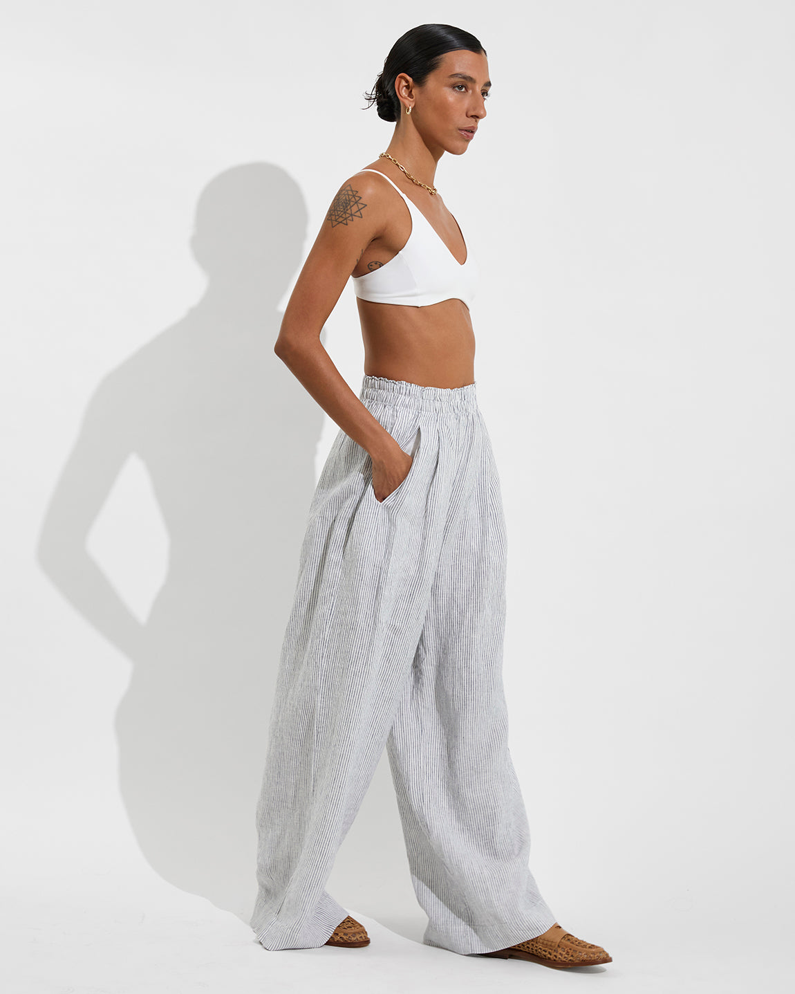 Coastal Pant - Coastal Stripe: Varsity / Coconut