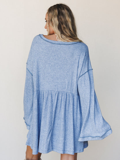 The Nest Carefree Mini Dress - Two Tone Denim