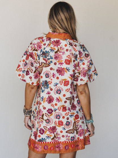 Julie Floral Dress - Ivory